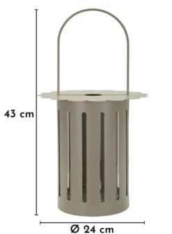 Lanterne Saturn métal gris tourterelle