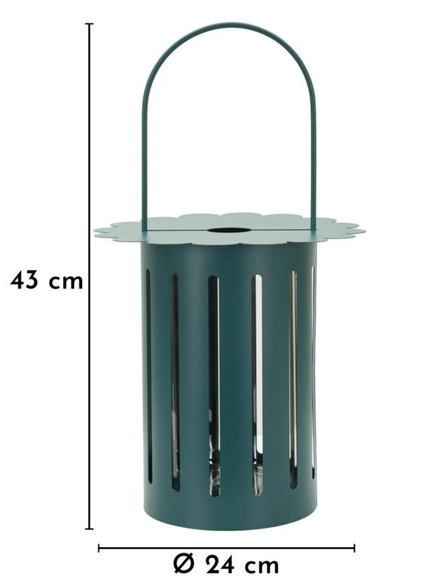 Lanterne Saturn satinée bleu canard