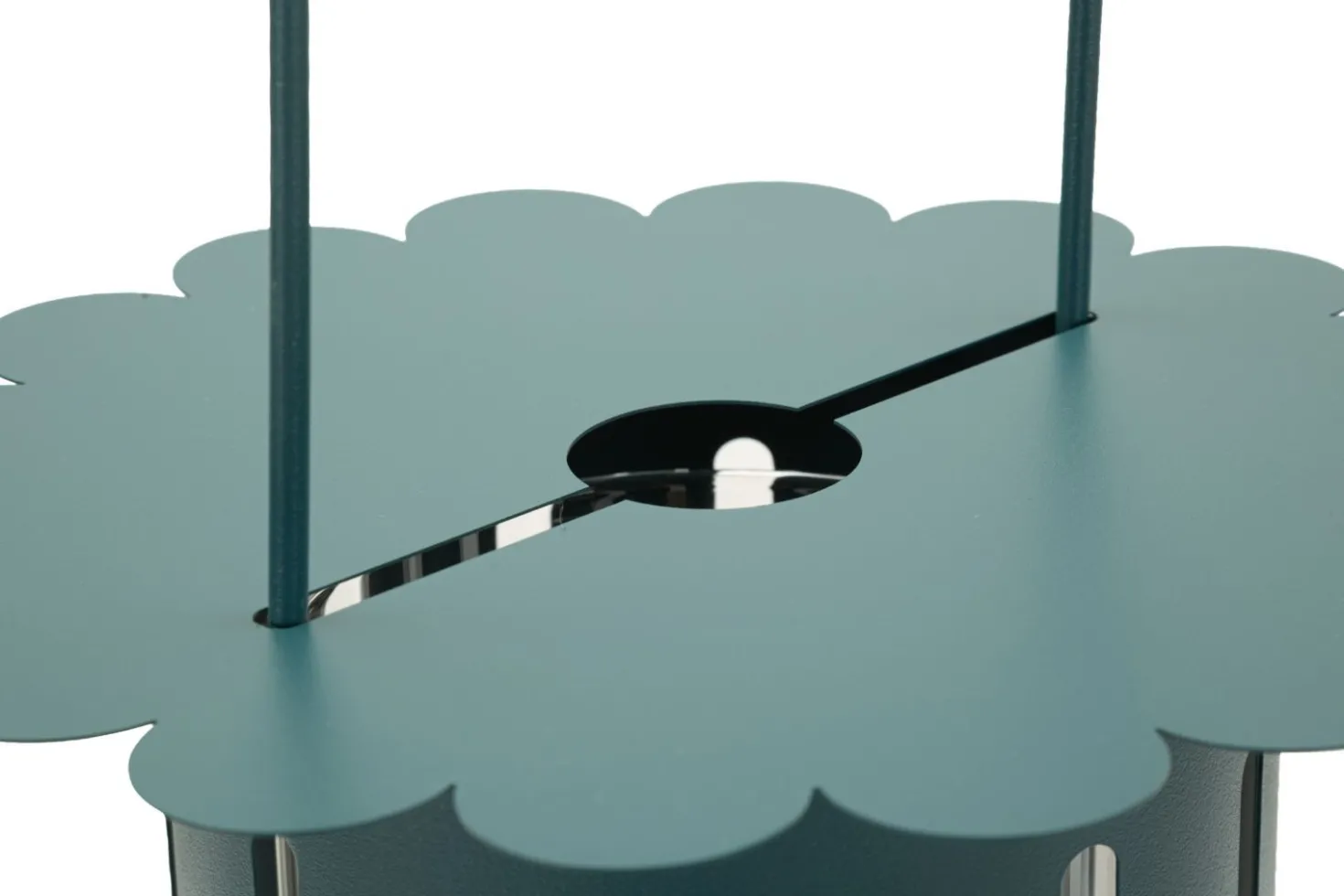 Lanterne Saturn satinée bleu canard