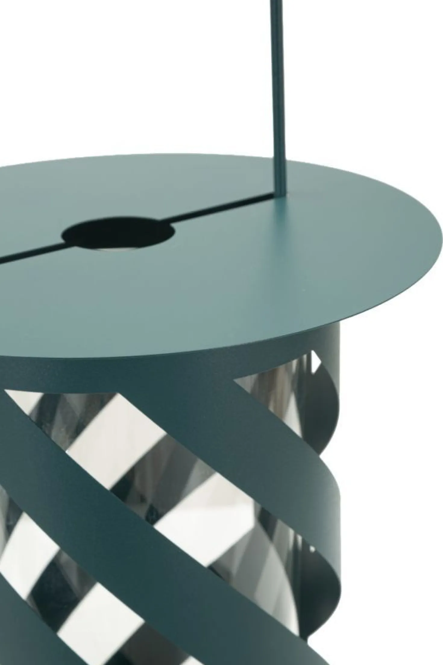 Lanterne Twist bleu canard mat