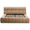 Lit-coffre avec rebords matelassés Challow 180x200cm Tissu Beige