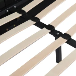 Lit-coffre complet avec tablettes et ports USB intégrés Lukas 180x200cm Tissu Vert