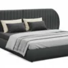 Lit-coffre complet avec tête de lit modulable Cocon 180x200cm Tissu Gris foncé