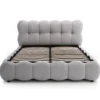 Lit-coffre design boule Bilbola avec sommier relevable 160x200cm Velours Gris