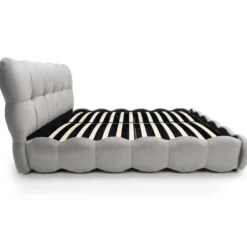 Lit-coffre design boule Bilbola avec sommier relevable 160x200cm Velours Gris