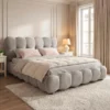 Lit-coffre design boule Bilbola avec sommier relevable 180x200cm Velours Gris