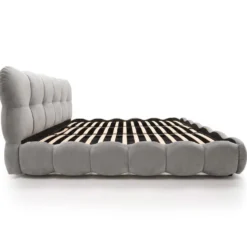 Lit-coffre design boule Bilbola avec sommier relevable 180x200cm Velours Gris