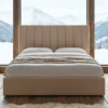 Lit Coffre Songe + Sommier Tissu Beige 180cm