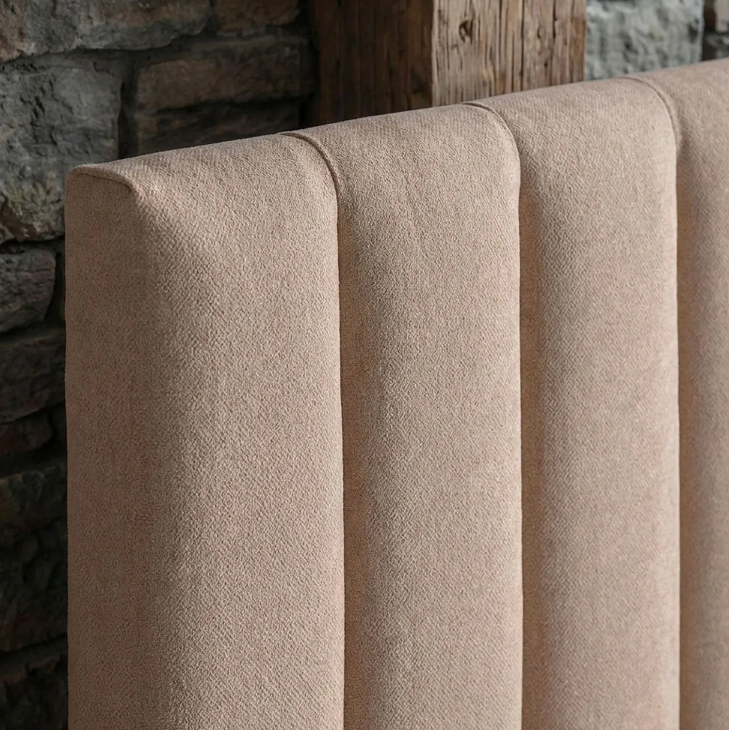 Lit Coffre Songe + Sommier Tissu Beige 180cm