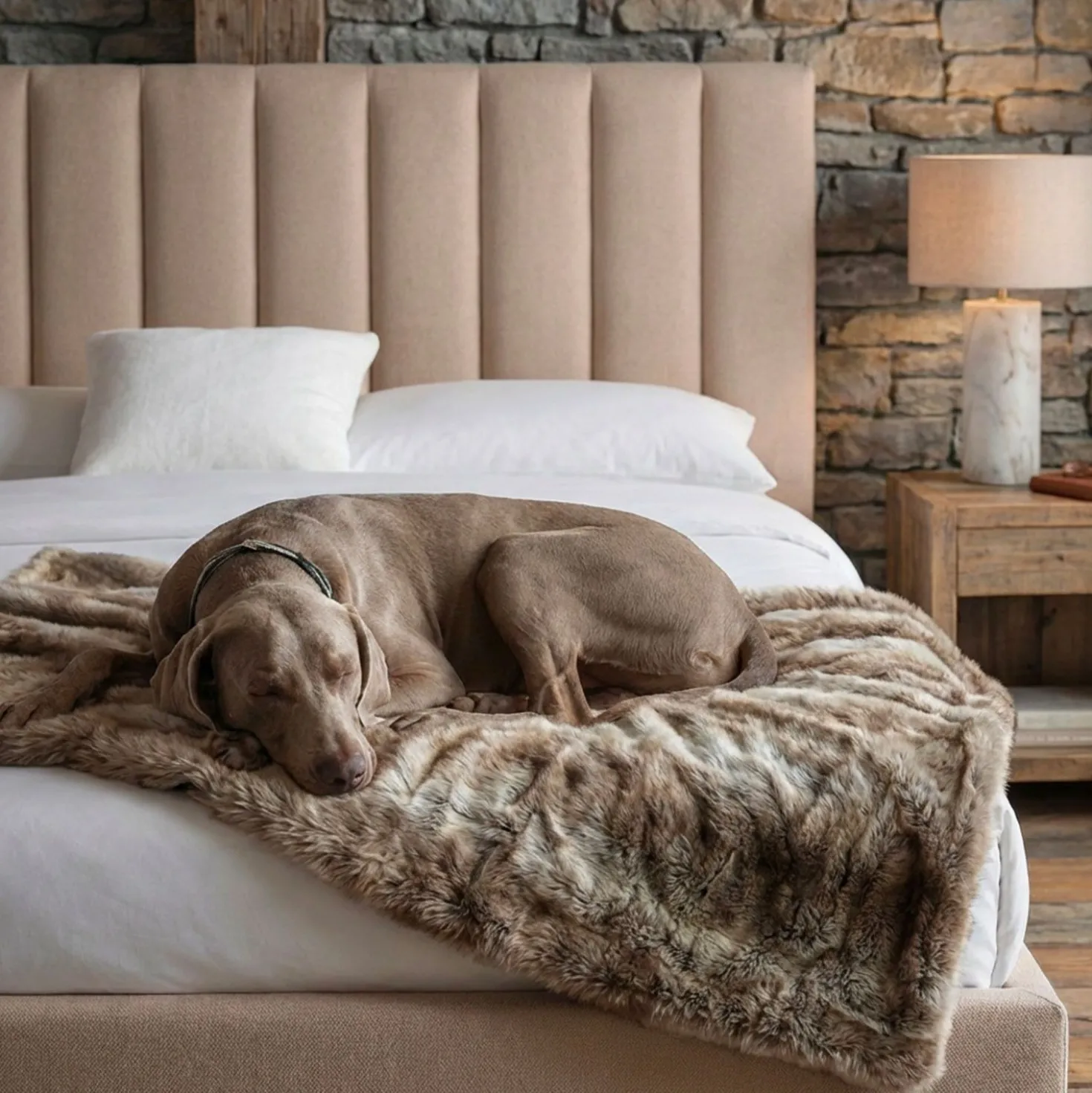 Lit Coffre Songe + Sommier Tissu Beige 180cm
