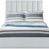 Lit Coffre Songe + Sommier Velours Argent 140cm