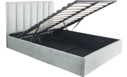 Lit Coffre Songe + Sommier Velours Argent 140cm