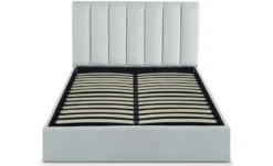 Lit Coffre Songe + Sommier Velours Argent 140cm