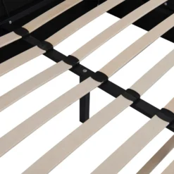Lit complet avec sommier relevable prises USB et lumières intégrées Line 140x190cm Velours Taupe