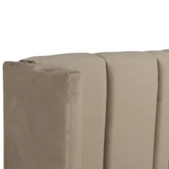 Lit complet avec sommier relevable prises USB et lumières intégrées Line 140x190cm Velours Taupe