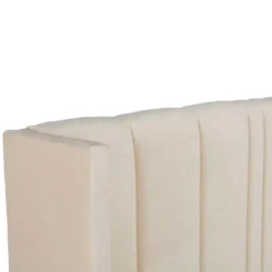 Lit complet avec sommier relevable prises USB et lumières intégrées Line 180x200cm Velours Beige