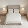 Lit double Magorial avec sommier relevable 140x190cm Velours Taupe