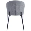 Lot de 2 chaises arrondies et matelassées Isabeau Métal Noir et Tissu Gris