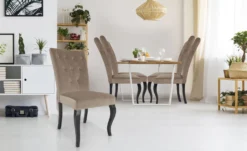 Lot de 2 chaises Beata velours Taupe