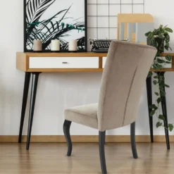 Lot de 2 chaises Beata velours Taupe