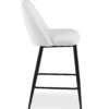 Lot de 2 chaises de bar Ecuador Métal Noir et Tissu bouclette Crème