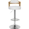 Lot de 2 chaises de bar Ruben Chêne Clair & Simili Blanc