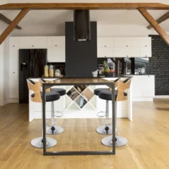 Lot de 2 chaises de bar Ruben Chêne Clair & Noir