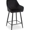 Lot de 2 chaises de bar Veronika Velours Noir