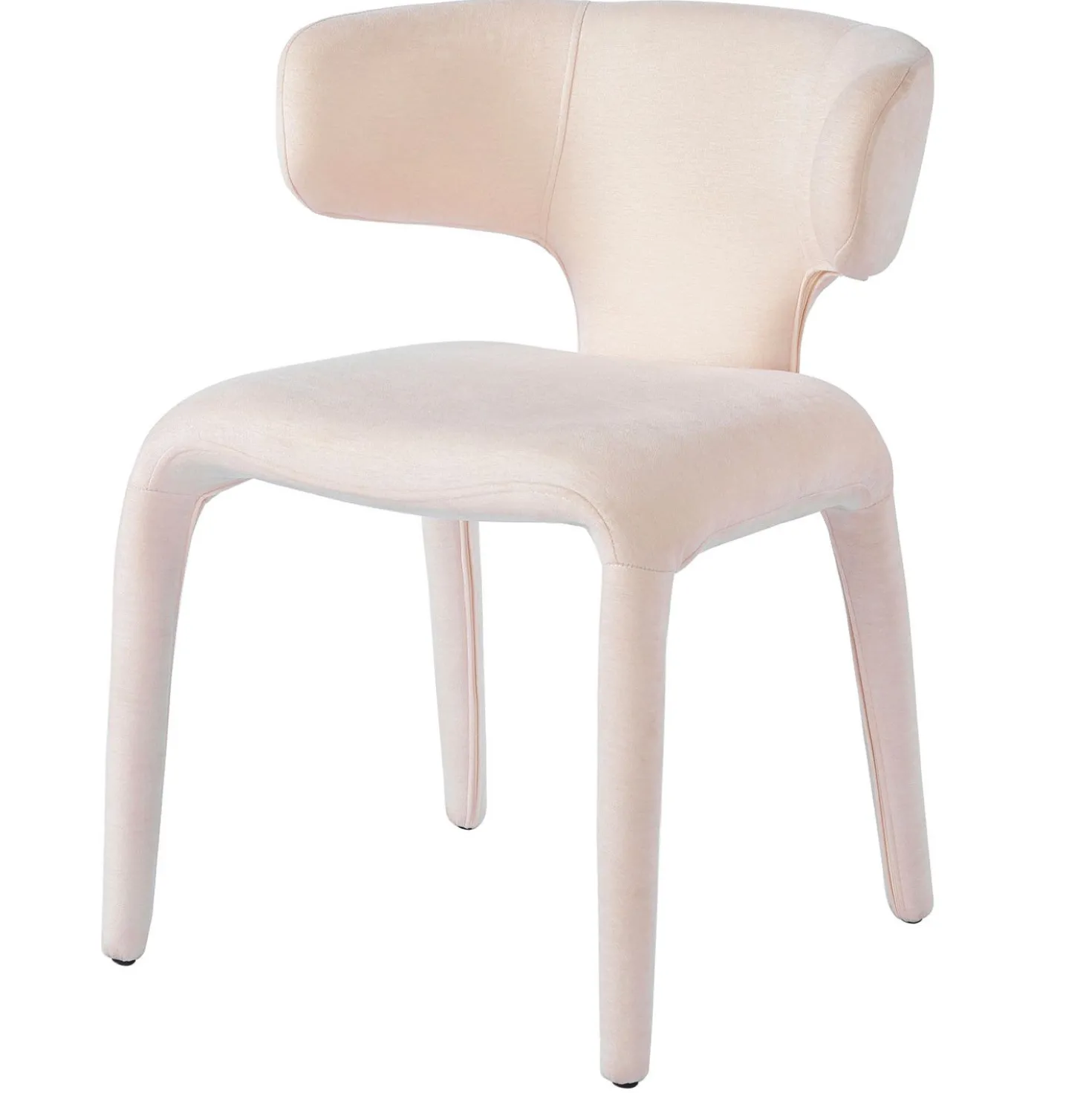 Lot de 2 chaises design dossiers arrondis Cotony Tissu Beige