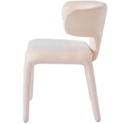 Lot de 2 chaises design dossiers arrondis Cotony Tissu Beige
