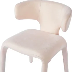 Lot de 2 chaises design dossiers arrondis Cotony Tissu Beige
