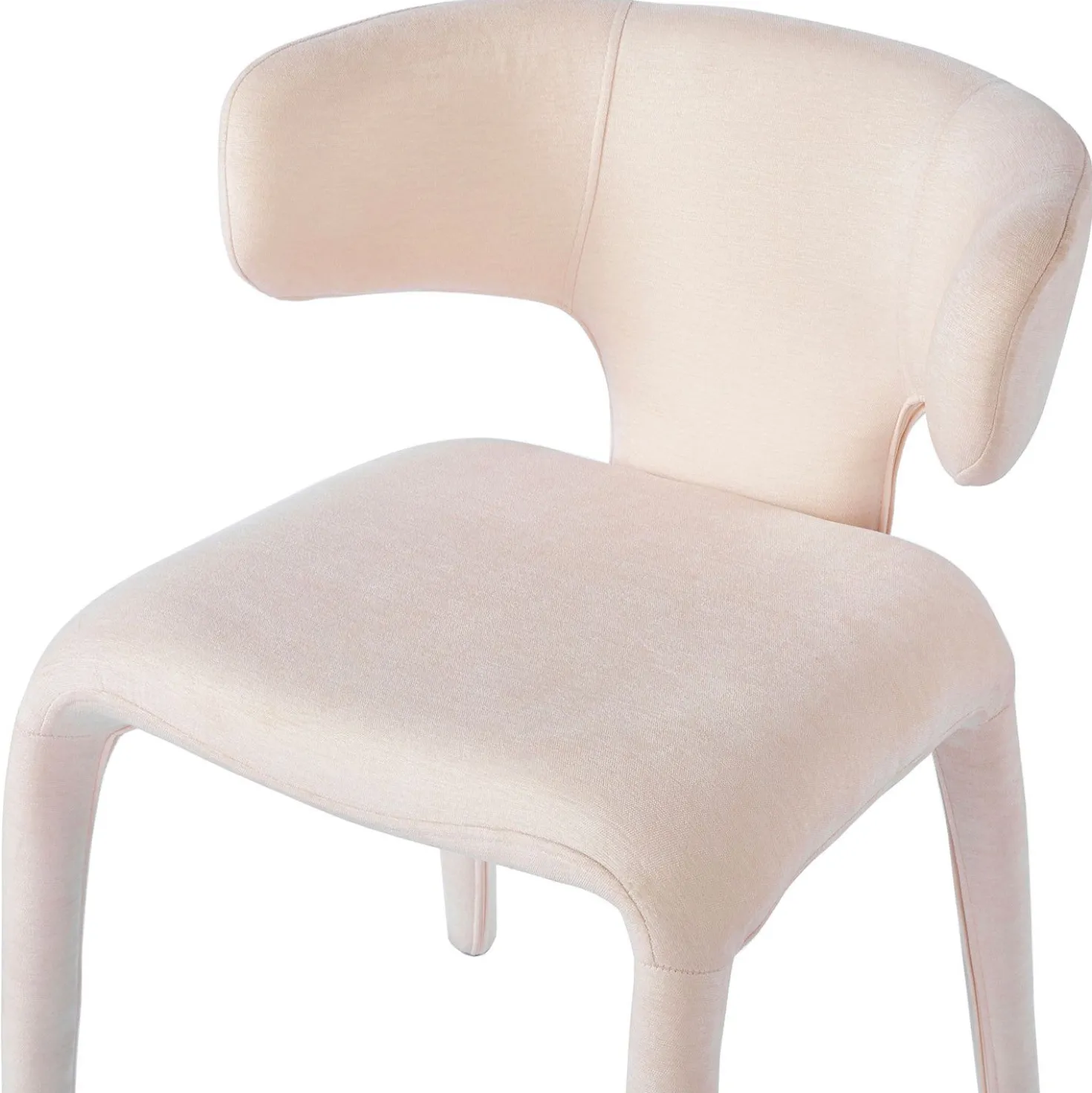 Lot de 2 chaises design dossiers arrondis Cotony Tissu Beige