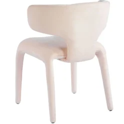 Lot de 2 chaises design dossiers arrondis Cotony Tissu Beige