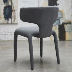 Lot de 2 chaises design dossiers arrondis Cotony Tissu Gris