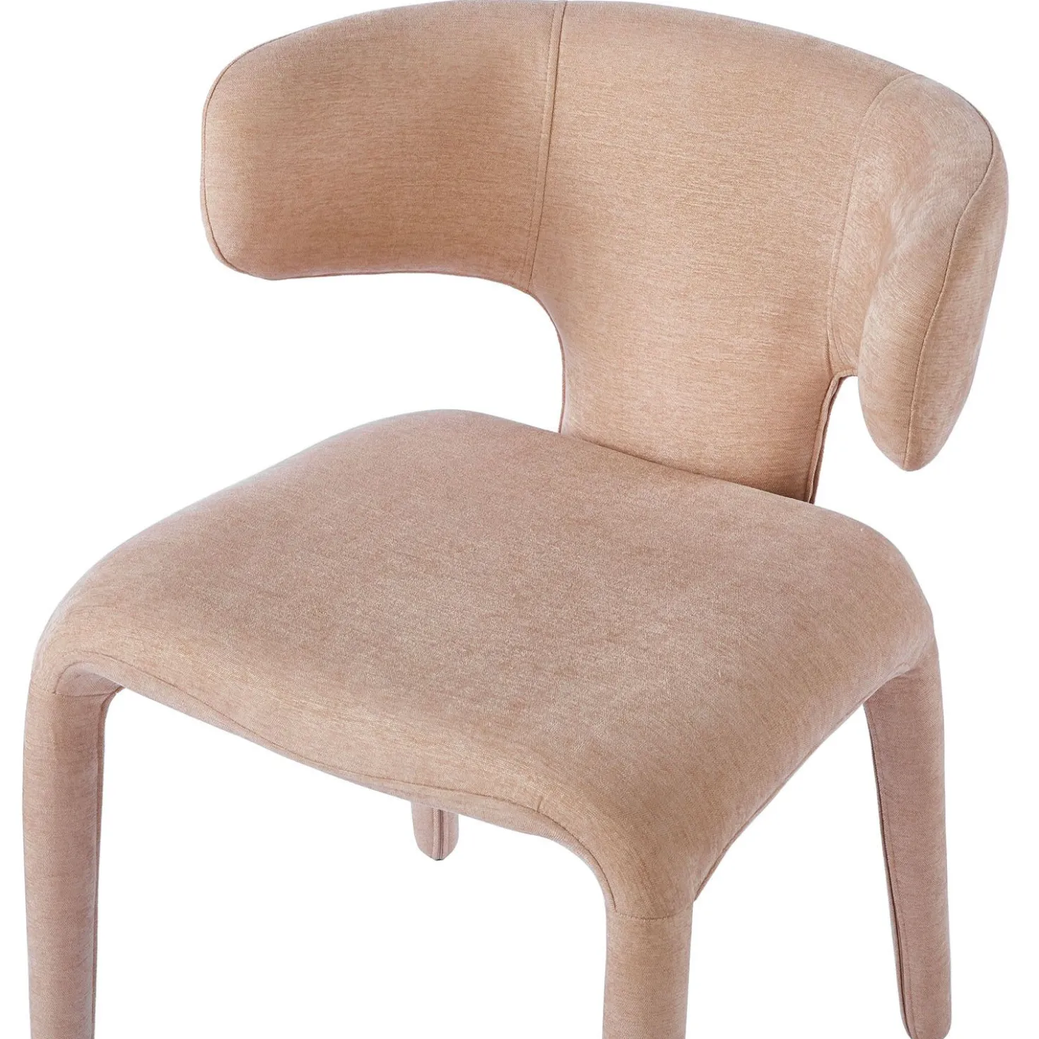 Lot de 2 chaises design dossiers arrondis Cotony Tissu Taupe clair