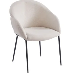 Lot de 6 chaises design enveloppant Ingrid Tissu beige