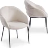 Lot de 2 chaises design enveloppant Ingrid Tissu beige