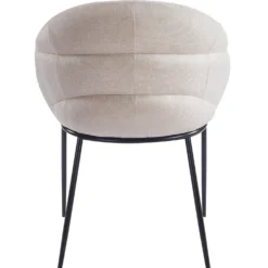 Lot de 2 chaises design enveloppant Ingrid Tissu beige