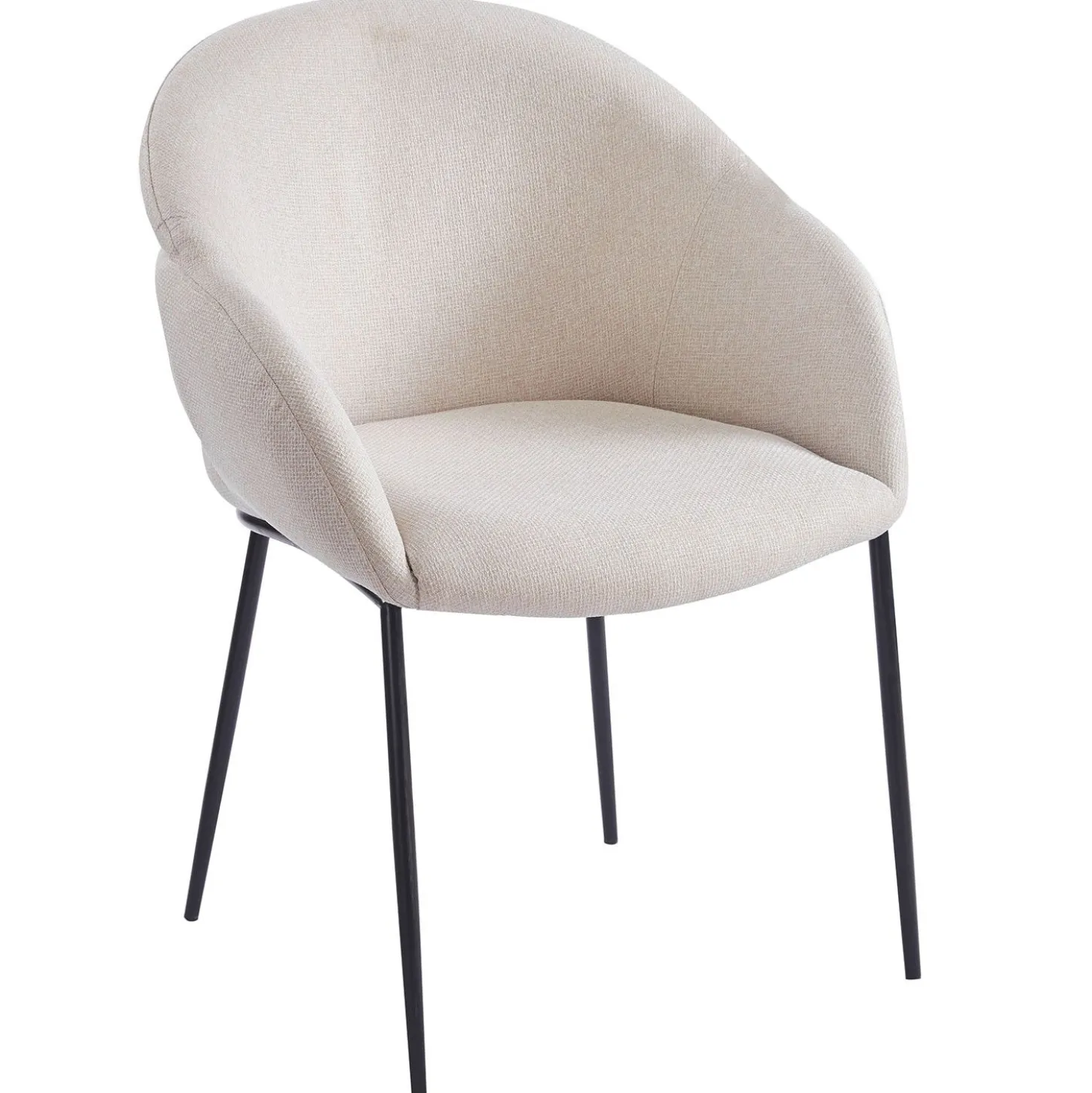 Lot de 8 chaises design enveloppant Ingrid Tissu beige