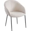 Lot de 4 chaises design enveloppant Ingrid Tissu beige