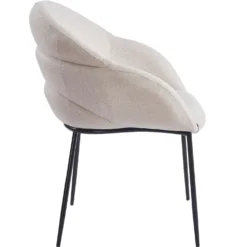 Lot de 4 chaises design enveloppant Ingrid Tissu beige
