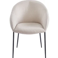 Lot de 4 chaises design enveloppant Ingrid Tissu beige