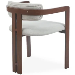 Lot de 2 chaises design Galilea Métal Effet bois foncé et Tissu Beige