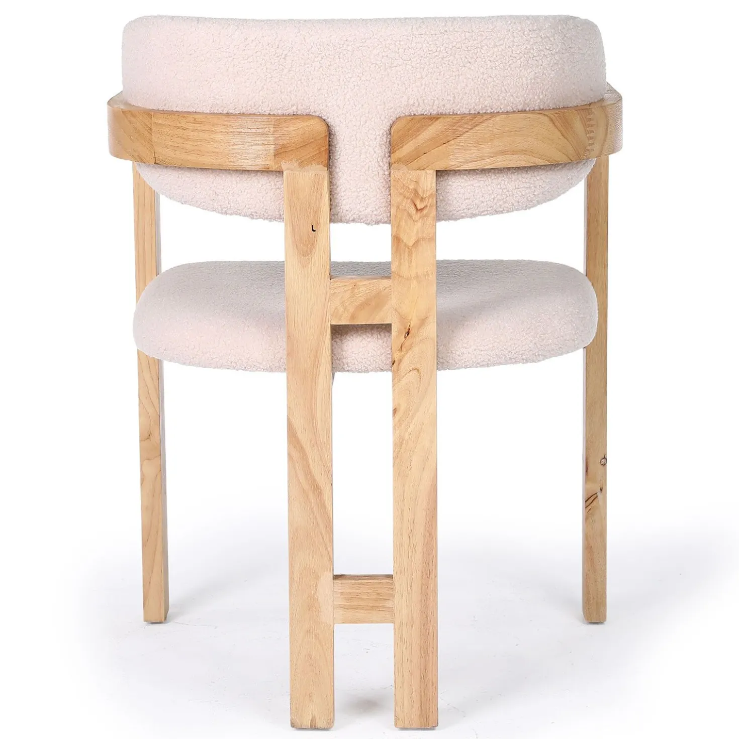 Lot de 2 chaises design Oregon Bois clair et Tissu bouclette Beige