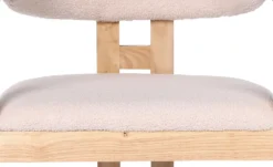 Lot de 2 chaises design Oregon Bois clair et Tissu bouclette Beige
