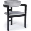 Lot de 2 chaises design Oregon Bois noir et Velours Gris