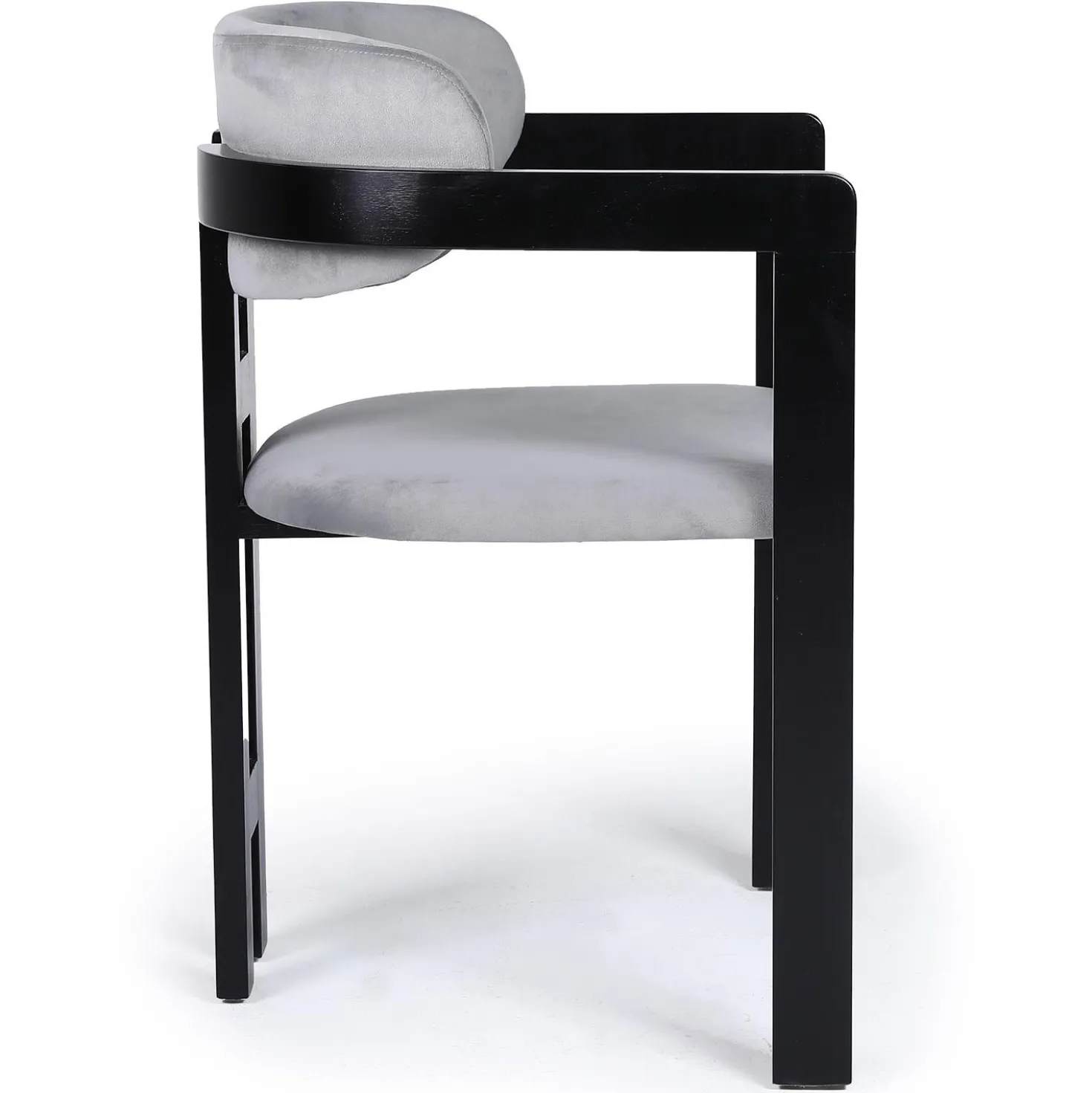 Lot de 2 chaises design Oregon Bois noir et Velours Gris