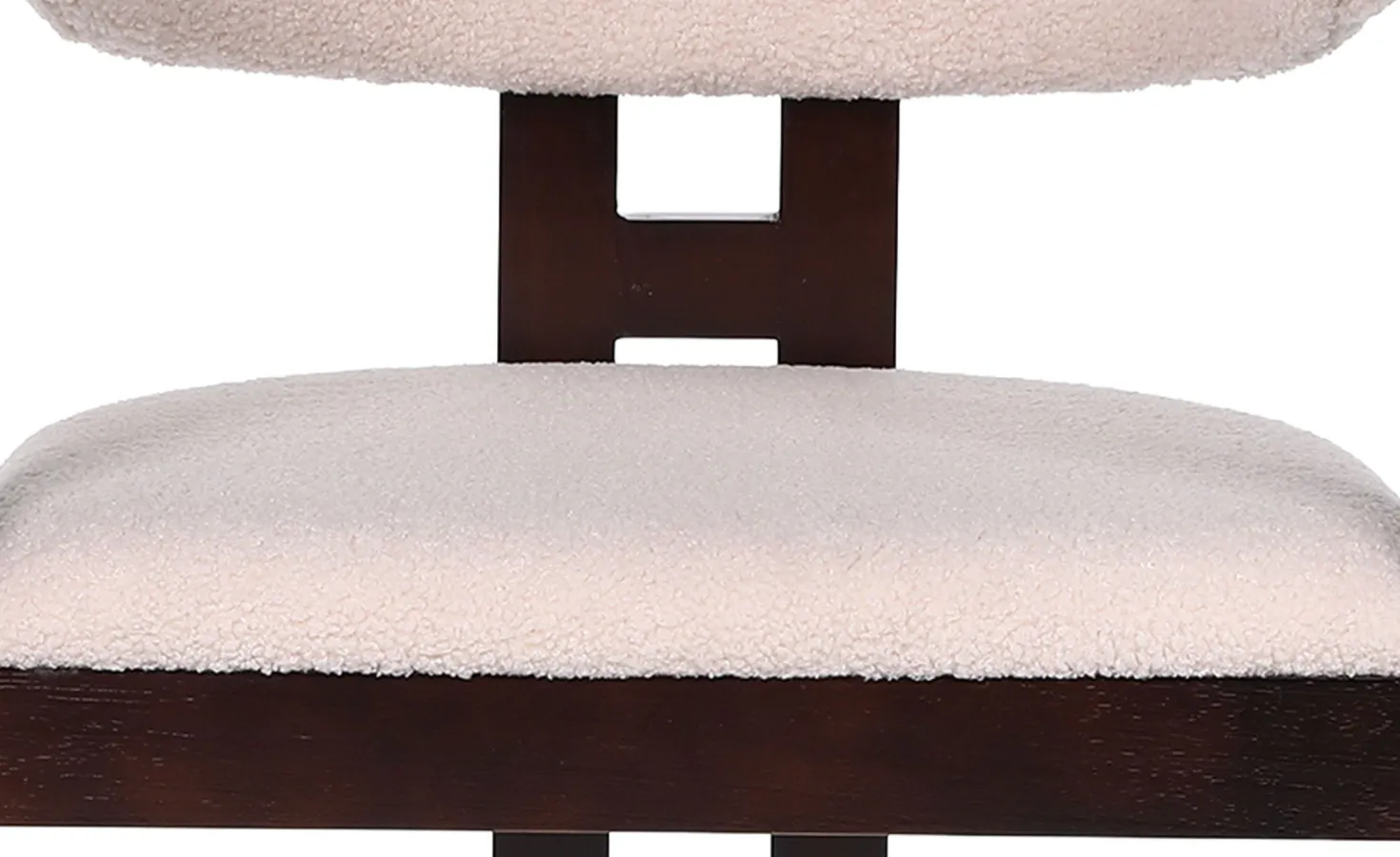 Lot de 2 chaises design Oregon Bois foncé et Tissu bouclette Beige
