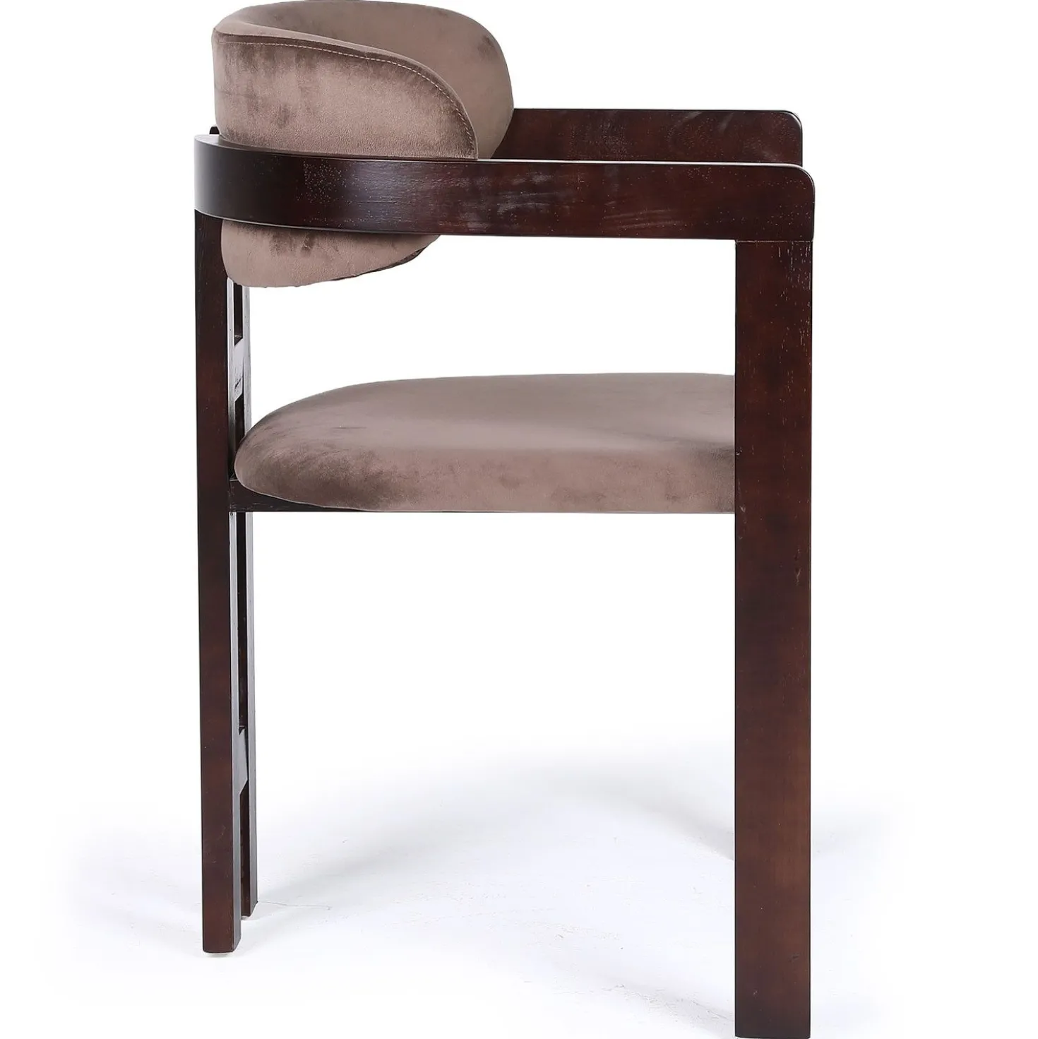 Lot de 2 chaises design Oregon Bois foncé et Velours Marron