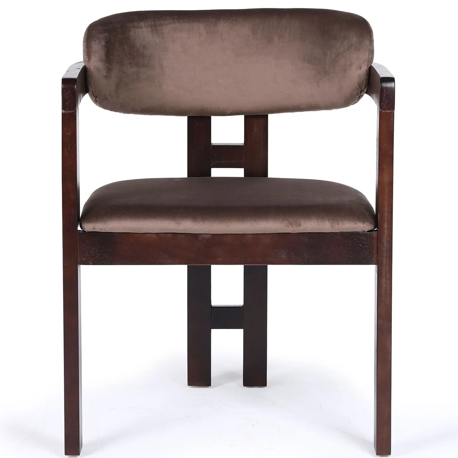 Lot de 2 chaises design Oregon Bois foncé et Velours Marron